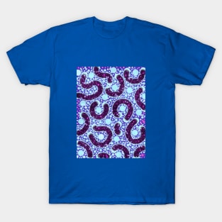 Blue and Purple Glitter Abstract T-Shirt